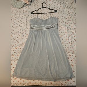 Sparkly Greyish and Blue Dress with bow tie back